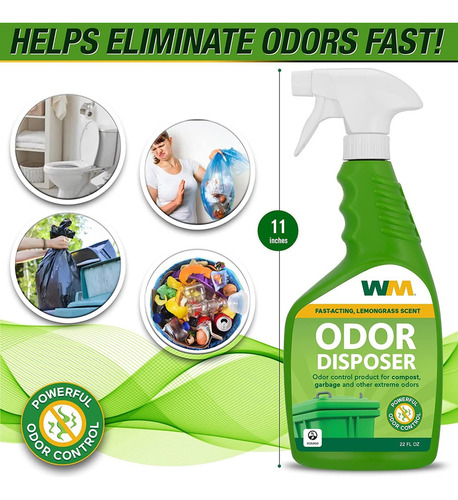 Wm Odor Disposer, Fast Acting, Powerful Odor Control Spray,