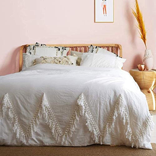 Funda Nórdica Boho Ropa De Cama Boho Borla Con Flecos 100% A Colcha