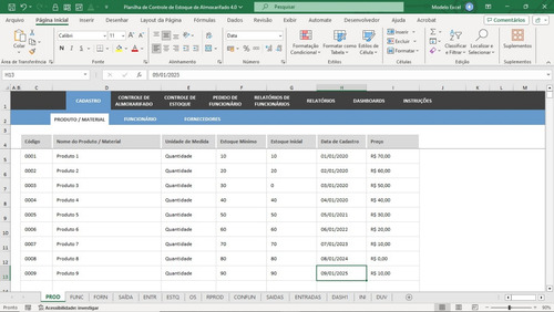 Planilha De Controle De Estoque De Almoxarifado 4.0