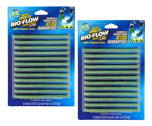24 X Green Gobbler Bio-flow Tiras Desodorantes De Drenaje