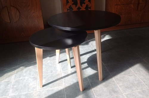 Imagen 3 de 5 de Mesa Ratona Redonda Laqueado Combinado, Escandinava