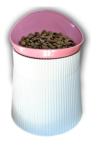 Comedouro Pet Anti Engasgo Alto Elevado Ergonômico M 500ml Cor Rosa N/a