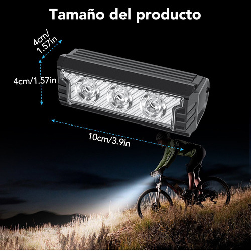 Luz De bicicleta recargable newboler lig532 3000 lúmenes 5 modos color negro