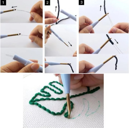 Imagen 3 de 6 de Aguja Mágica Ajustable - Punch Needle - Bordado Ruso G