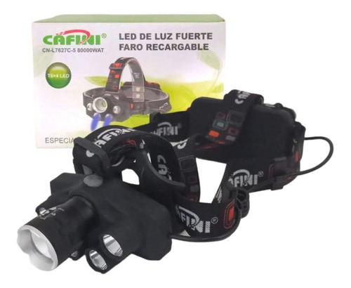 Linterna Frontal 5 Leds Recargable Luz Azul Cafini 7627c-5