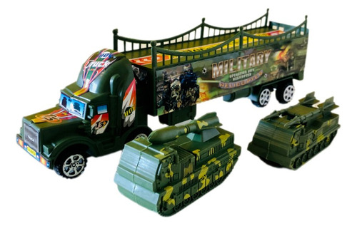 Camion Mosquito Militar Friccion Con 2 Tanques Dia Del Niño