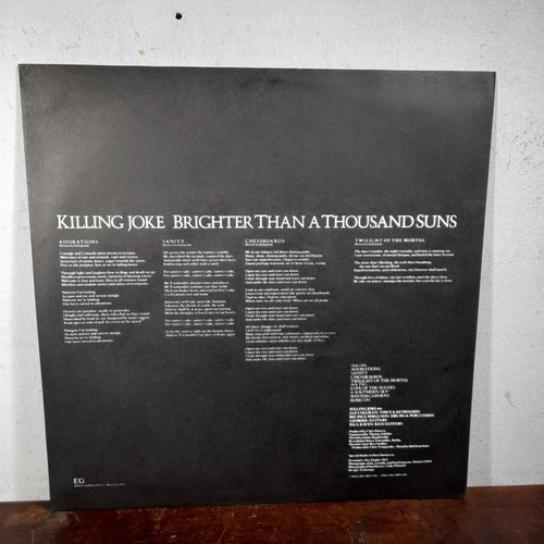 Imagem 5 de 9 de Vinil Lp Killing Joke Brighter Than A Thousand Suns Encarte