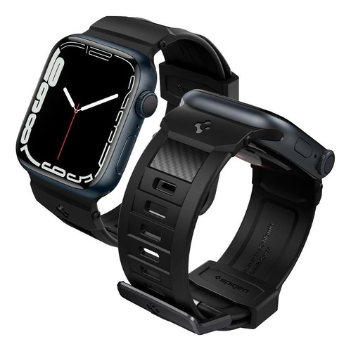 Pulso Banda Spigen Rugged Band Apple Watch Se 7 6 5 4 3 2 1 Ancho 44 Color Negro