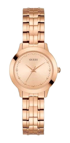 Reloj Guess Mujer W0989l3 Malla De Acero Color Dorado Rosé
