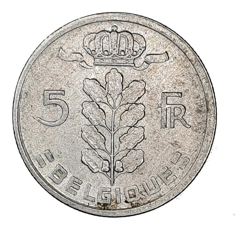 Ch C / Bélgica, 5 Francs 1949 Km134 Niquel French Text