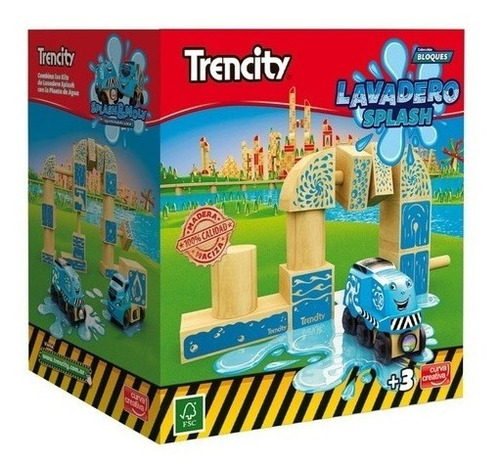 Trencity Lavadero Splash Bloques Madera Original Lloretoys