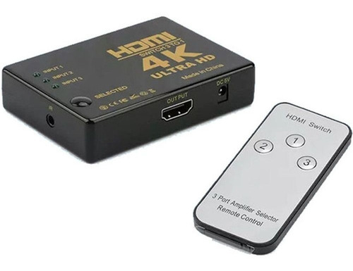 Chaveador Comutador Hdmi 3x1 Switch 4k 3d Uhd Full Hd