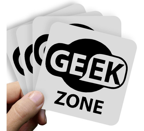 Adesivo Kit C/4 - 10x9cm - Geek Zone Wi-fi Symbol Geek