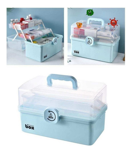 .. Botiquín De Primeros Auxilios De Caja De Azul De 3