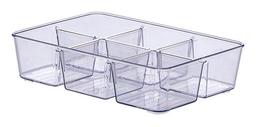 Organizador Multiuso Acrílico 6 Divisórias Paramount 25x18cm Cor Transparente