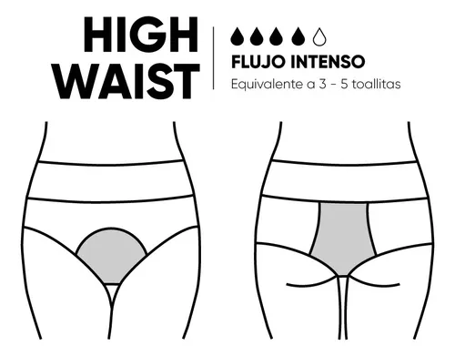 Calzón Menstrual Bloodygreen Tiro Alto Flujo Intenso