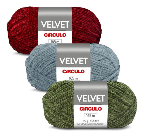 Fio Lã Velvet 100g 165m 100% Poliéster Efeito Aveludado Cor 3835-delírio