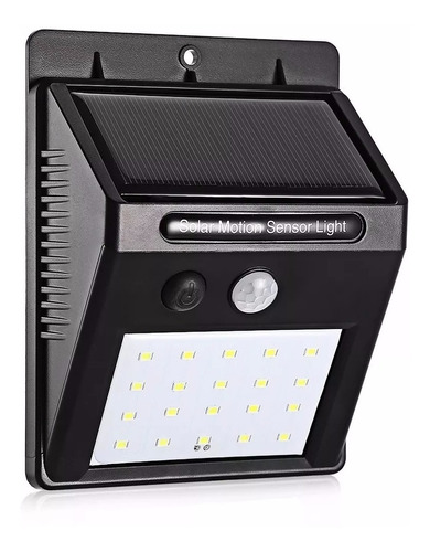 Luminária Solar Parede 24 Led Sensor Movimento Fotocélula