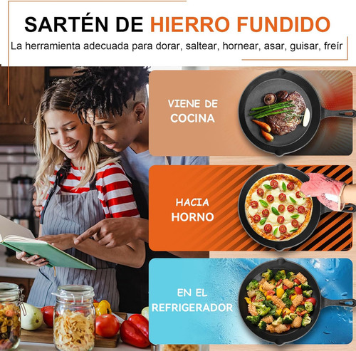 Set De 5 Sartenes De Hierro Fundido Antiadherentes