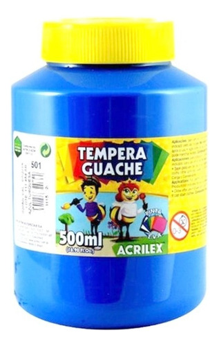 Tinta Guache 500ml Azul Turquesa Acrilex
