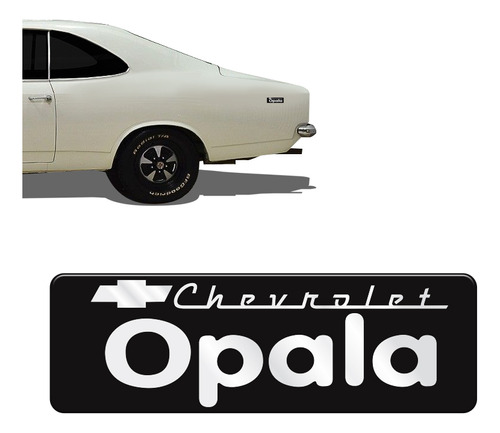 Adesivo Chevrolet Opala Preto Cromado Resinado - Genérico