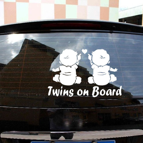 Adhesivo Con Diseño De Gemelos Para Bebés A Bordo Del Coche,