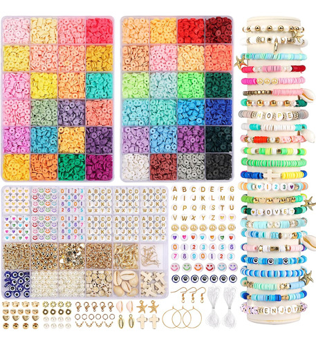 10680 Piezas, 48 Colores,   De Arcilla Hacer Joyas, Kit...