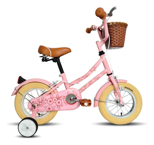 Bicicleta Maja Rodada 12 Infantil Ruedas Entrenadoras Color Rosa
