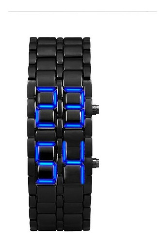 Reloj Lava Estilo Hierro Negro Pulsera Inspirado Led 1121