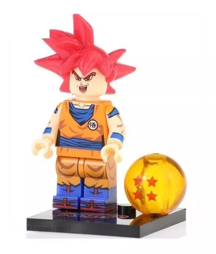 Goku Super Sayajin Deus Vermelho Dragon Ball Z Blocos Boneco