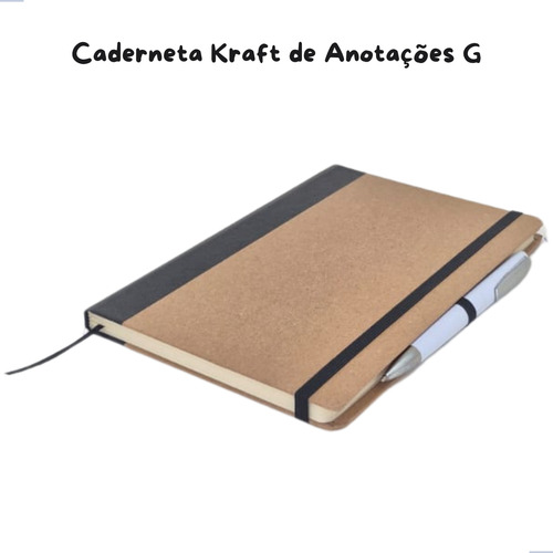 Caderneta Anotação A5 Executiva Tipo Moleskine Capa Kraft