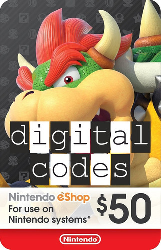 Nintendo Eshop Switch / U / 3ds Usa 50 Usd Digital Codes