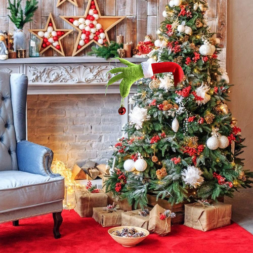 As Mãos Peludosas De Grinchin Decoram Árvore De Natal 2024