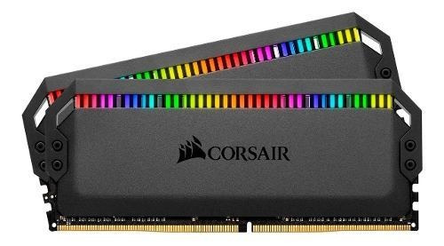 Memoria RAM Dominator Platinum RGB gamer color black 16GB 2 Corsair CMT16GX4M2C3000C15