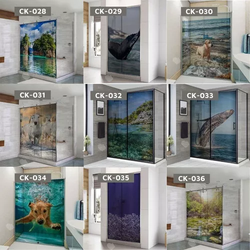 Adesivo Para Box De Banheiro 3d Pintura Tigre Largura Total Até 120cm