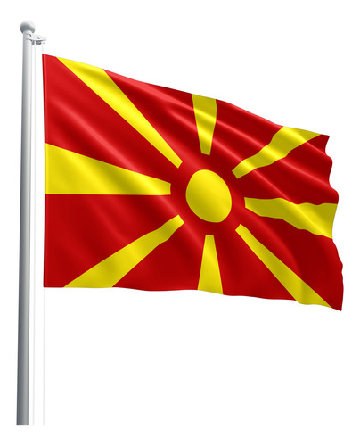 Bandeira Macedônia Do Norte 140x80 Cm Oxford Poliéster