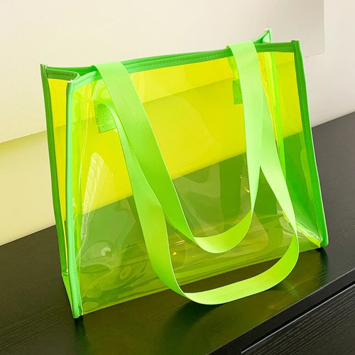 Bolsa De Playa Transparente De Gran Capacidad Para Mujer, Pv