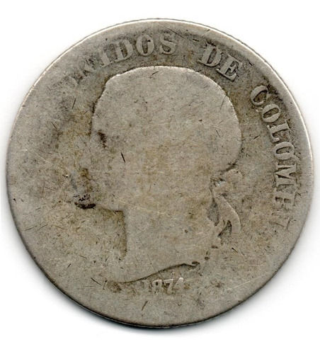 20 Centavos 1874 Medellín  Gramos Plata