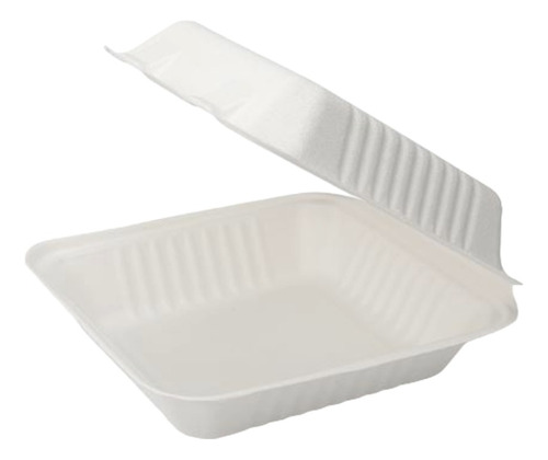 Pack 200 Porta Comida Cuadrado 22,3×20,1×4,6 Cms. Bagasse