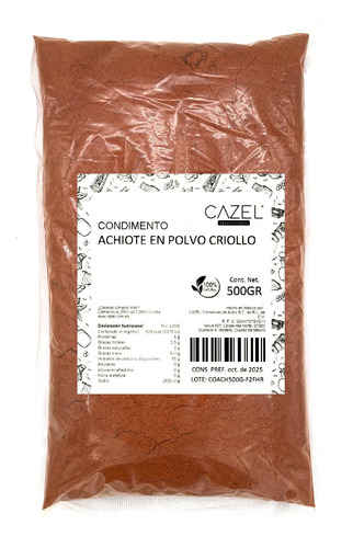 Imagen 1 de 2 de Achiote Natural Oaxaqueño En Polvo Criollo Premium 500g