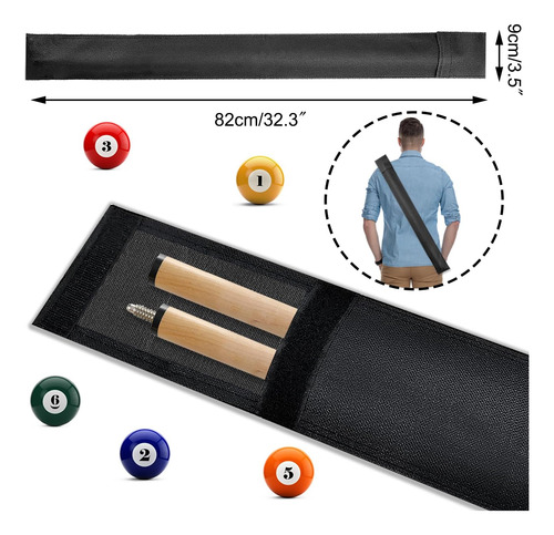Mombod Estuches Para Tacos De Billar, 32 Pulgadas, Color Neg