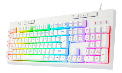 Teclado Gamer Redragon Semimecanico Shiva K512w-rgb-sp White