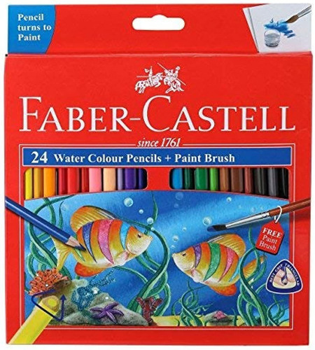 Fabercastell Lapices De Acuarela Con Pincel Paquete De 24 S