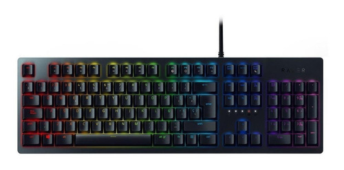 Teclado gamer Razer Huntsman QWERTY inglés US color negro con luz RGB