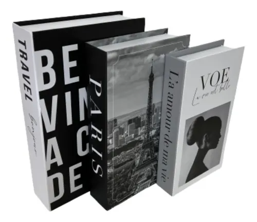 Conjunto De Caixa Livros Decorativo - Paris - Porta Objetos