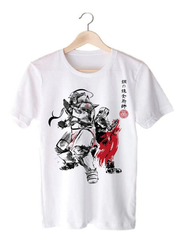 Remera Blanca Full Metal Alchemist Elric Edwart Pers - Anime