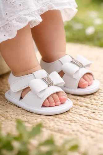 Sandalia Bebe Mania Laço Verao Batizado Pronta Entrega 60-01 - R$ 35,9