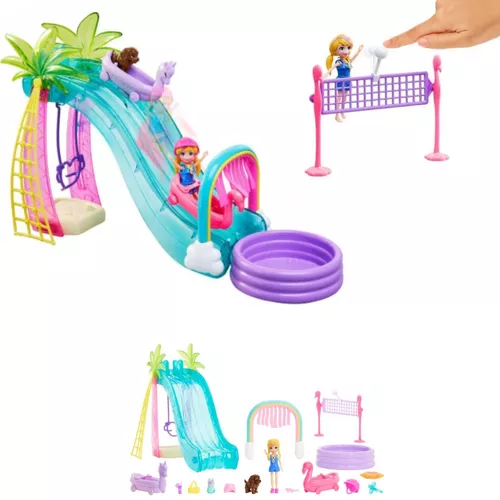 Conjunto e Boneca - Polly Pocket - Parque Aquático de Esportes