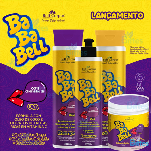 10 Kit Bababell Uva Bell Corpus Perfumado Força Fios Revenda