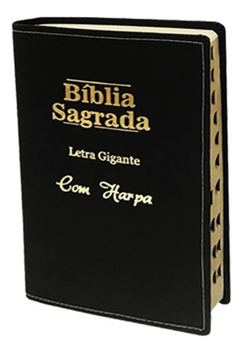 Bíblia Sagrada Letra Gigante Luxo C/ Harpa Pentecostal Preta